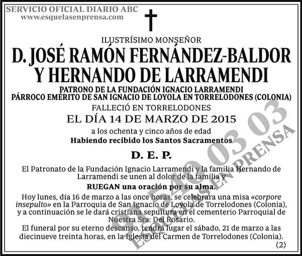 José Ramón Fernández-Baldor y Hernando de Larramendi